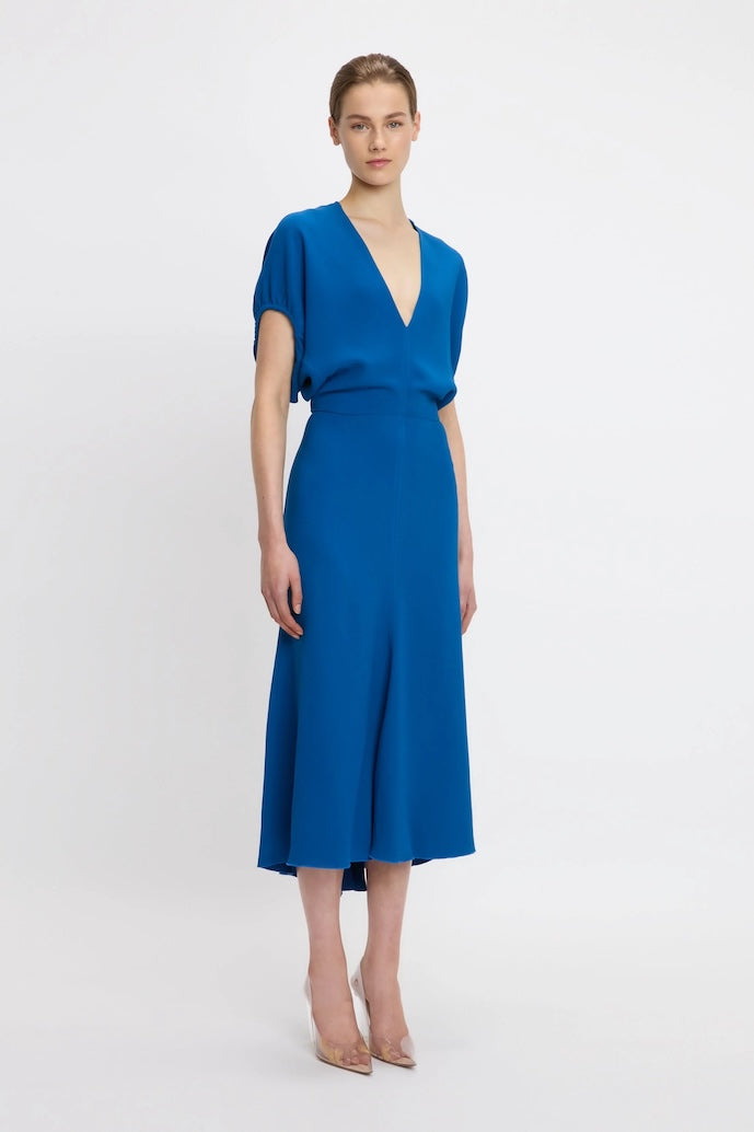 Blouson Sleeve Detail Midi Dress