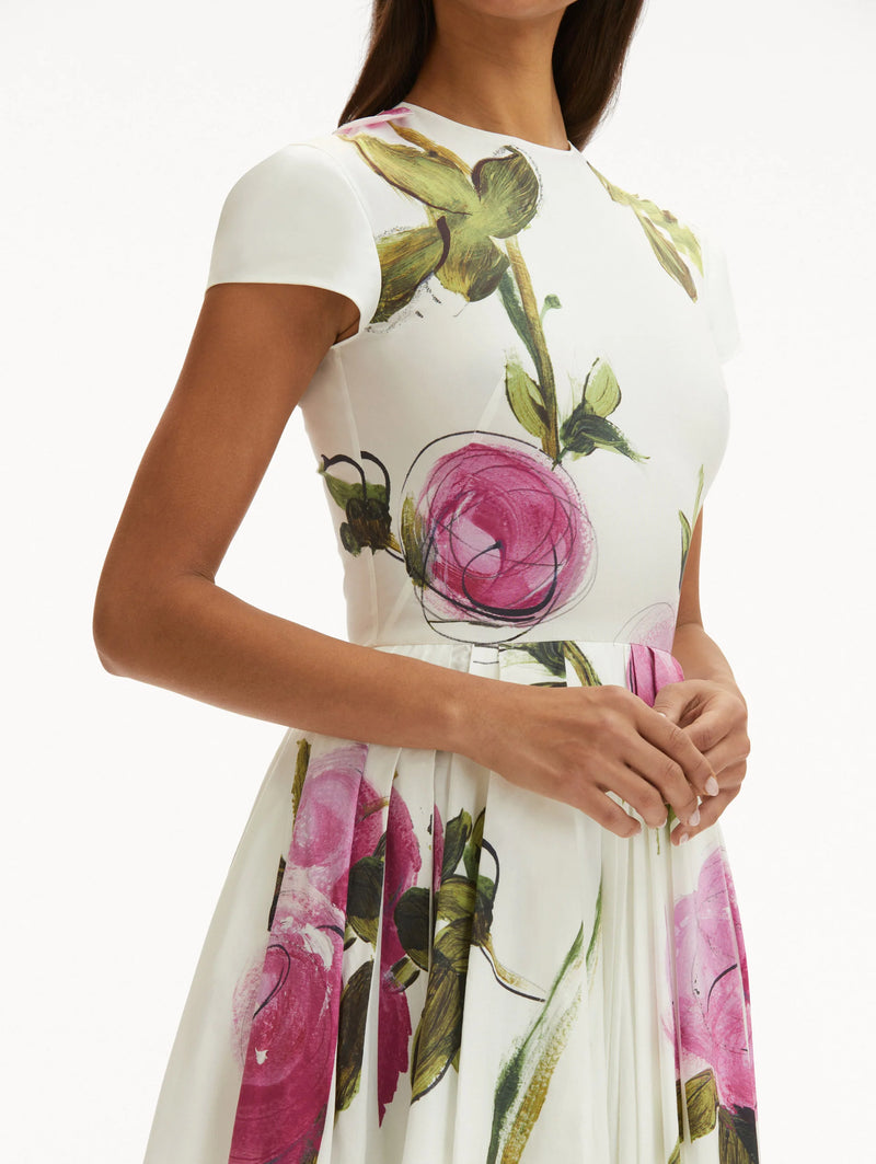 Painted Roses Cotton Poplin Dress