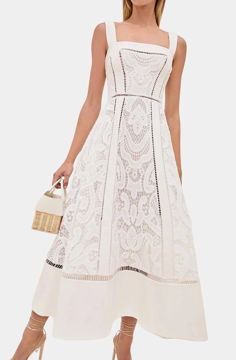 Kensington Embroidered Crochet Dress