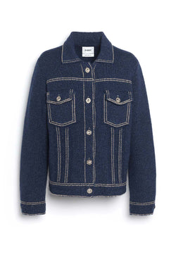 Denim Fitted Cashmere and Cotton Jacket