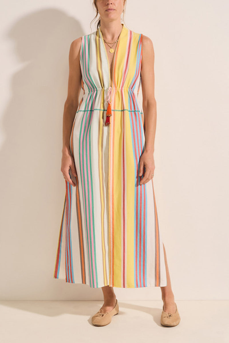 Babylon Striped Ankle Length Dress