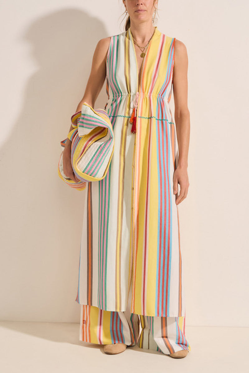 Babylon Striped Ankle Length Dress