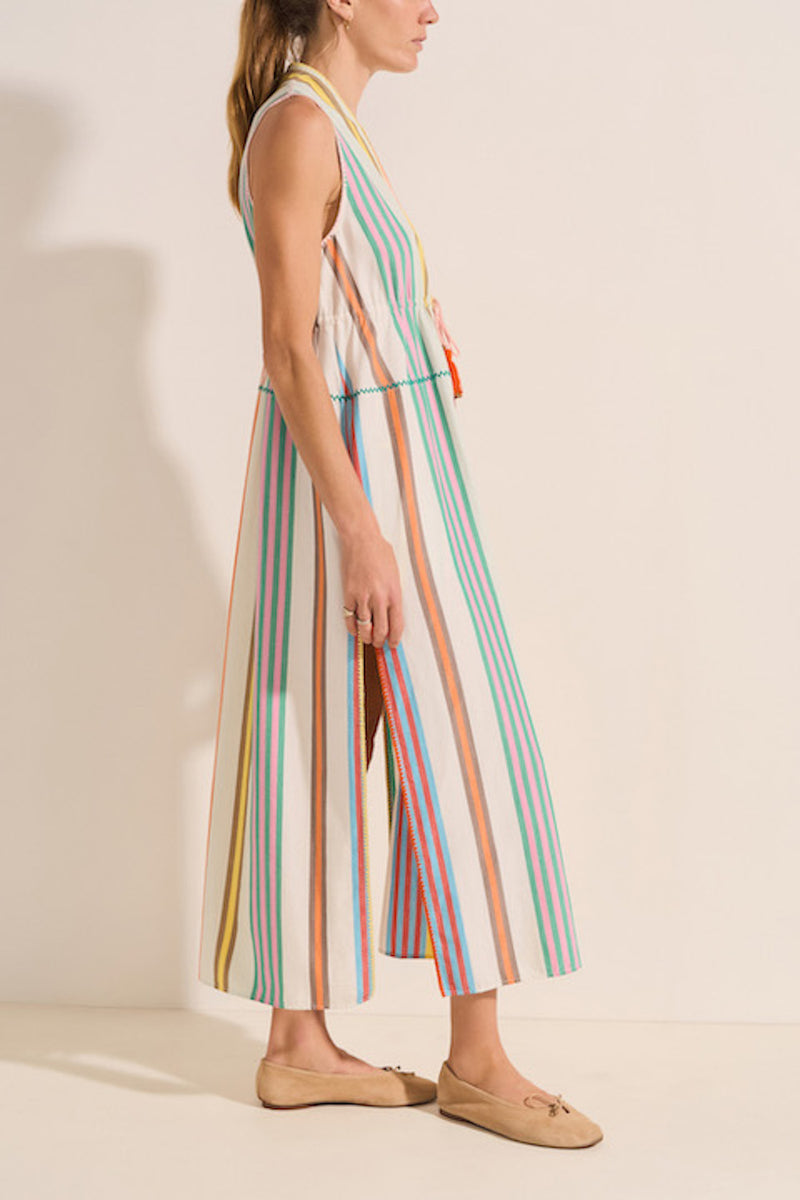 Babylon Striped Ankle Length Dress