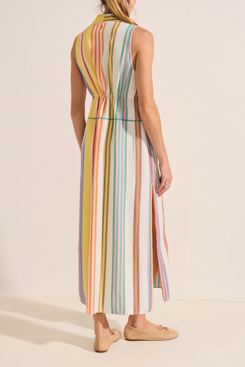 Babylon Striped Ankle Length Dress