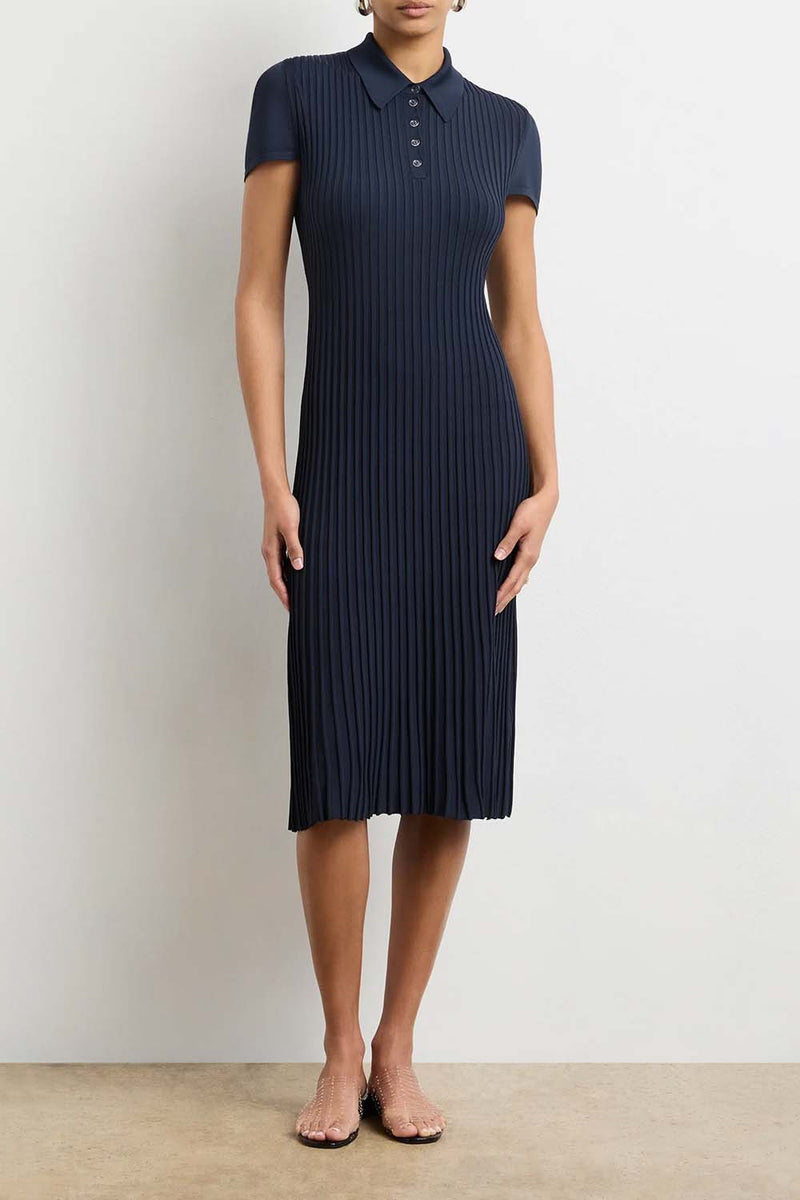 Joyce Pleated Knit Midi Dress