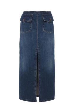 Organic Denim Midi Skirt