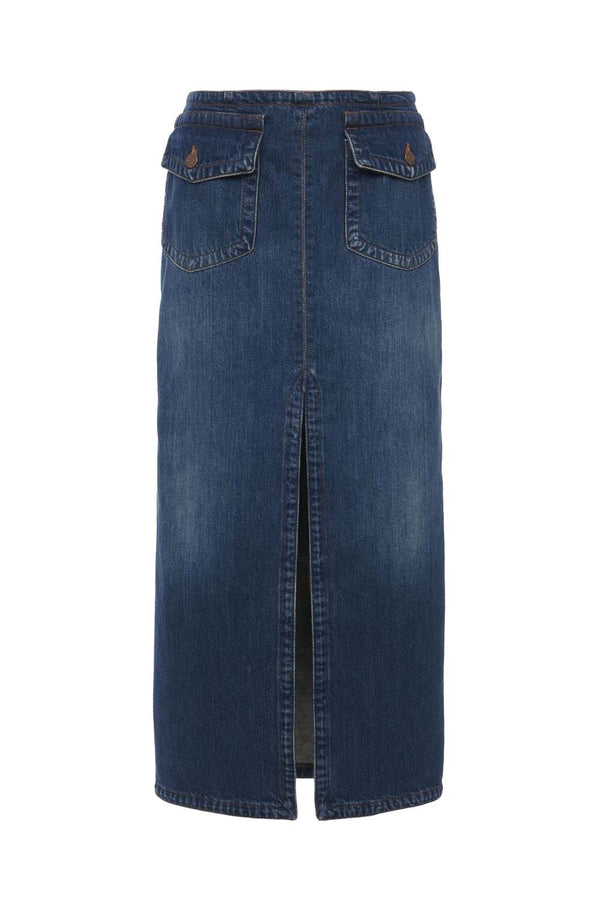 Organic Denim Midi Skirt