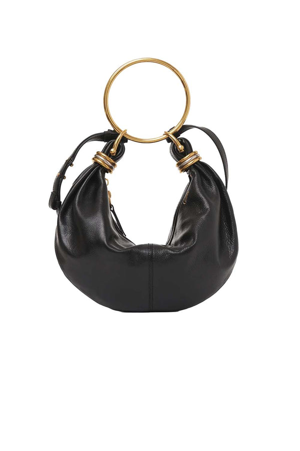 Small Bracelet Grained Leather Hobo Bag