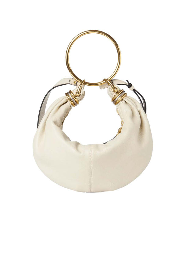 Small Bracelet Grained Leather Hobo Bag