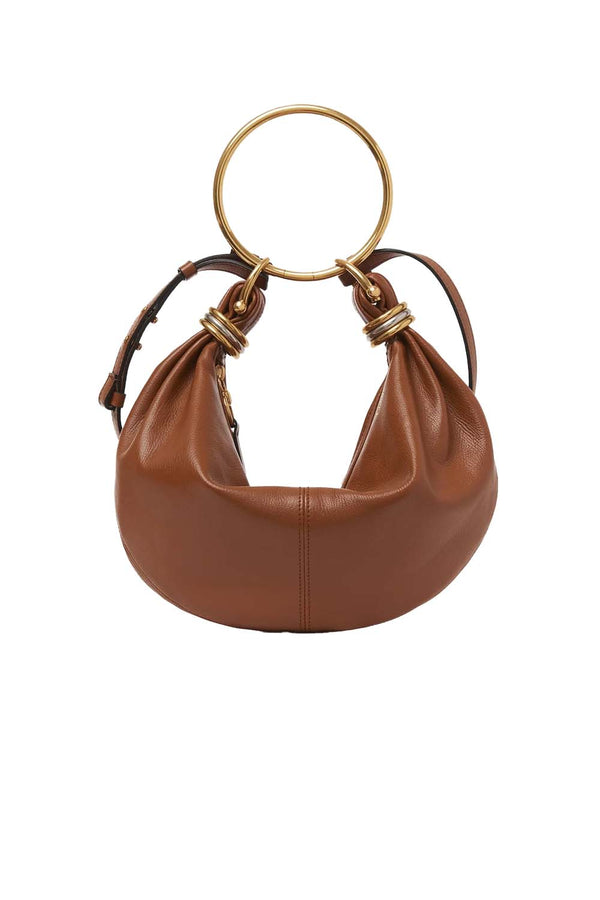 Small Bracelet Grained Leather Hobo Bag