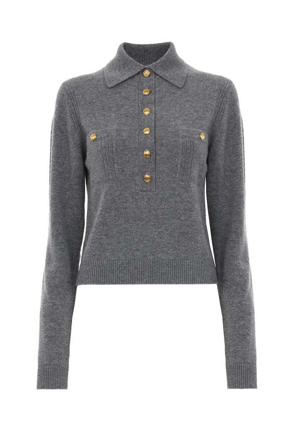 Ribbed Wool and Cashmere-Blend Polo Sweater