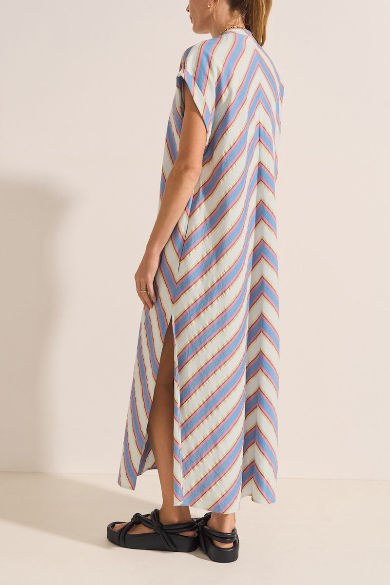 Cythera Lurex Stripe Cotton Caftan