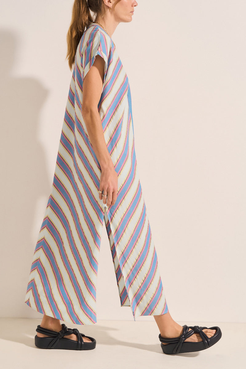 Cythera Lurex Stripe Cotton Caftan