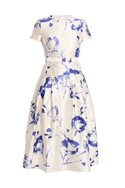 Floral Satin Cocktail Dress