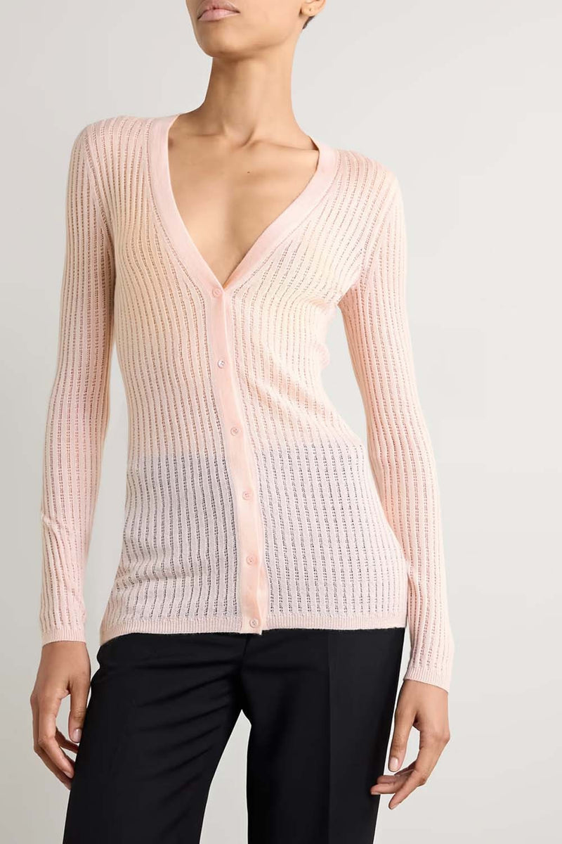 Emma Pointelle-Knit Cashmere and Silk-Blend Cardigan