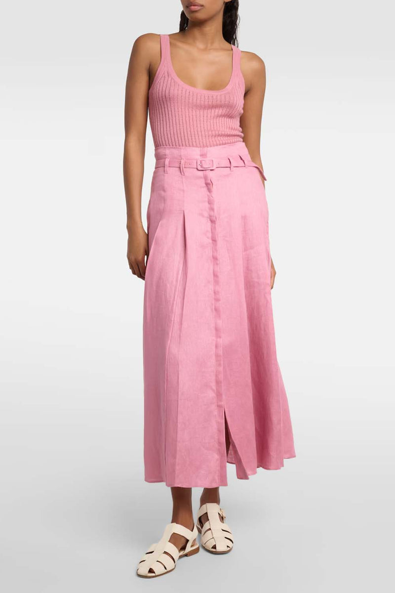 Dugald Linen Midi Skirt