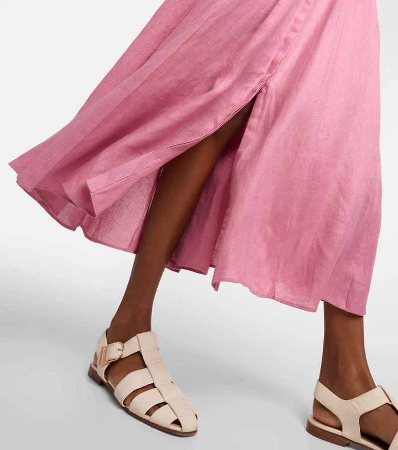 Dugald Linen Midi Skirt