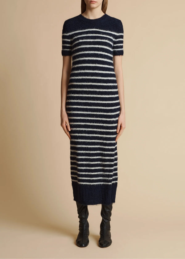 Helen Stripe Silk & Cashmere Knit Dress