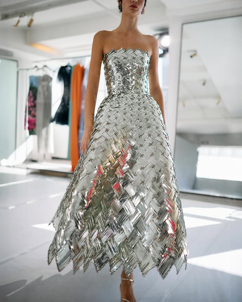 Strapless Sequin Cocktail Dress