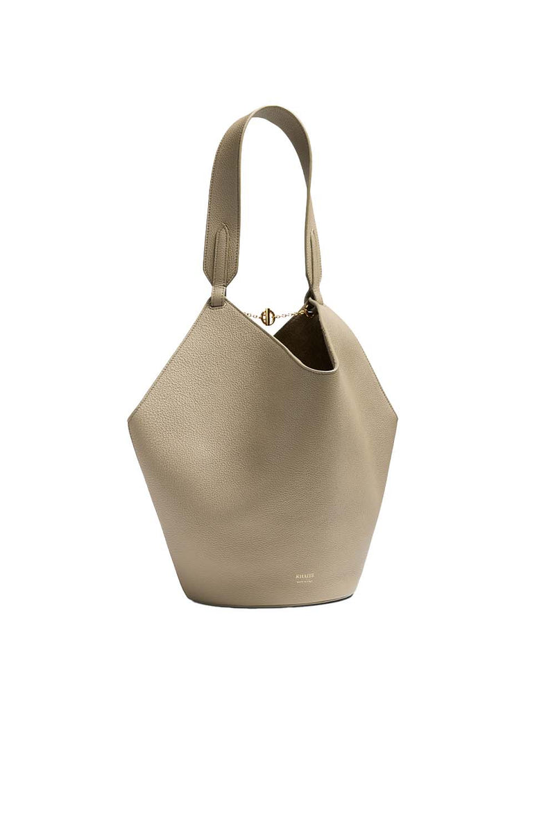 Small Leather Lotus Tote