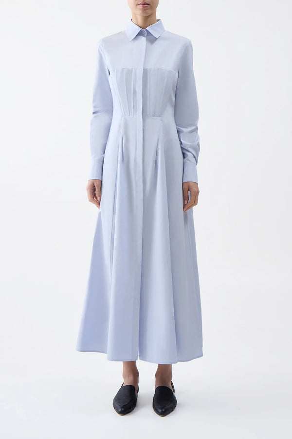 Eugene Pleated Cotton-Poplin Maxi Shirt Dress