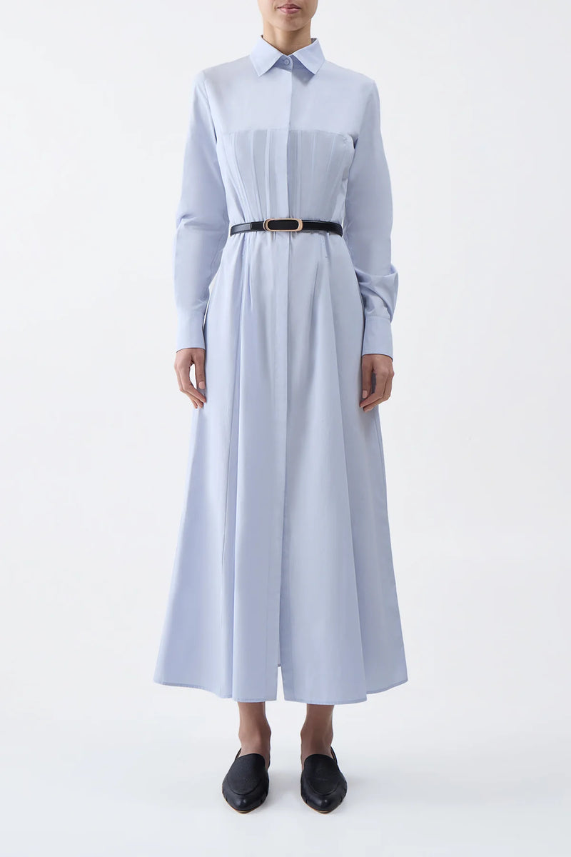 Eugene Pleated Cotton-Poplin Maxi Shirt Dress