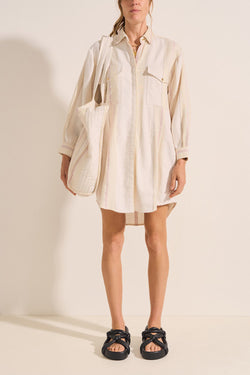 Lethe Boucle Cotton Short Shirtdress