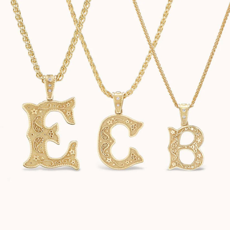 Gold Large Southwestern Alphabet Charm