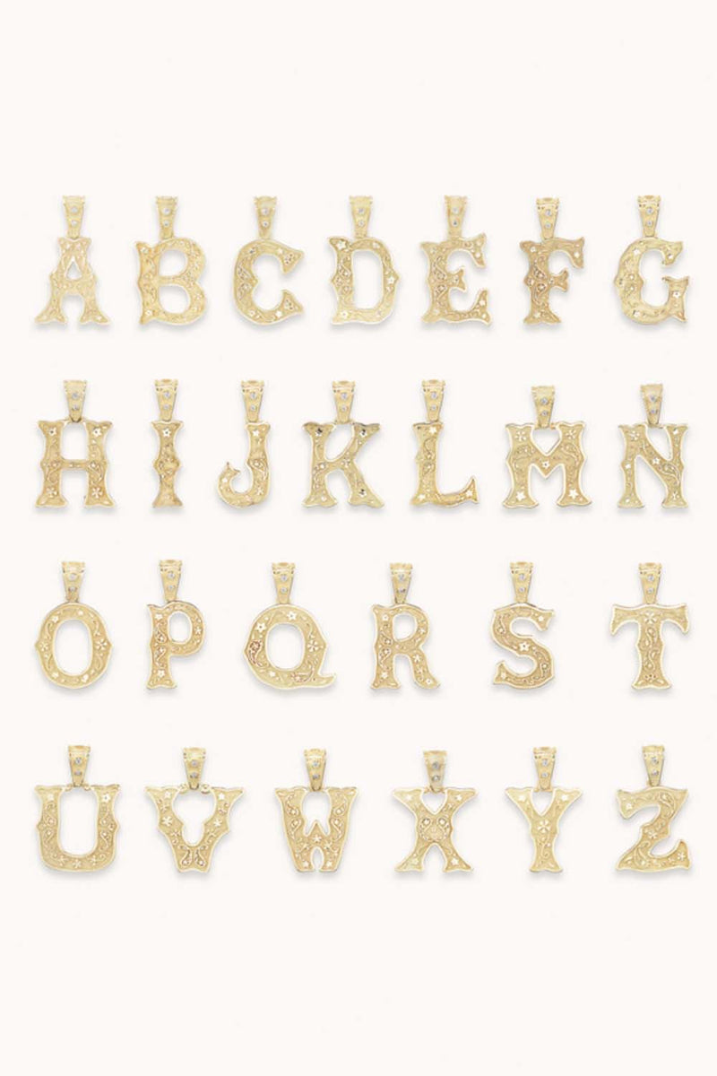 Gold Small Southwestern Alphabet Charm