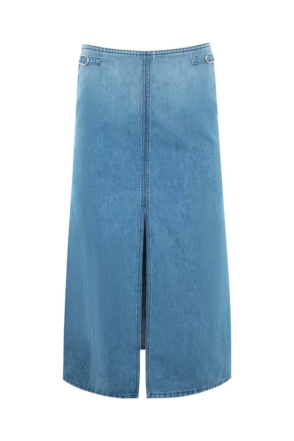 Morelos Recycled Cotton-Linen Midi Skirt