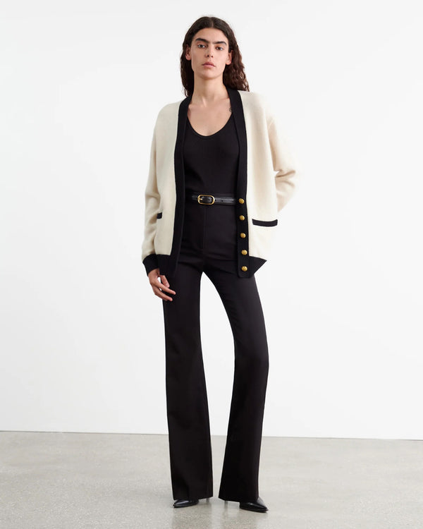 Neshat Oversized Two-Tone Cashmere Cardigan