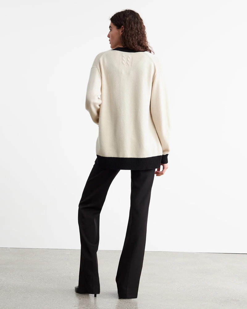 Neshat Oversized Two-Tone Cashmere Cardigan