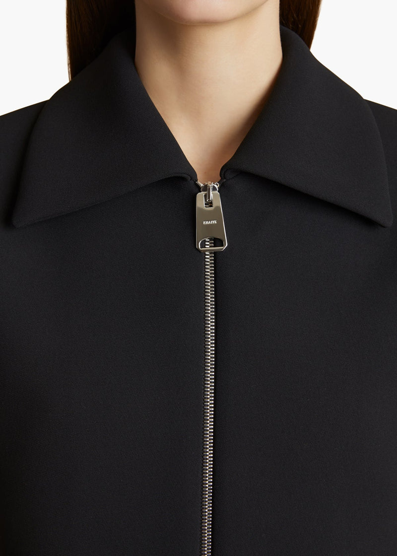 Robin Double Face Crepe Zip Detail Top