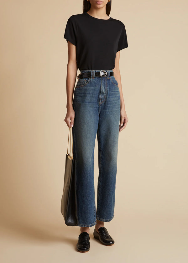 Shalbi Rigid High-Rise Straight-Leg Jeans