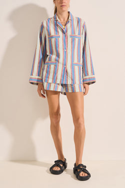 Thalia Lurex Stripe Cotton Shirt