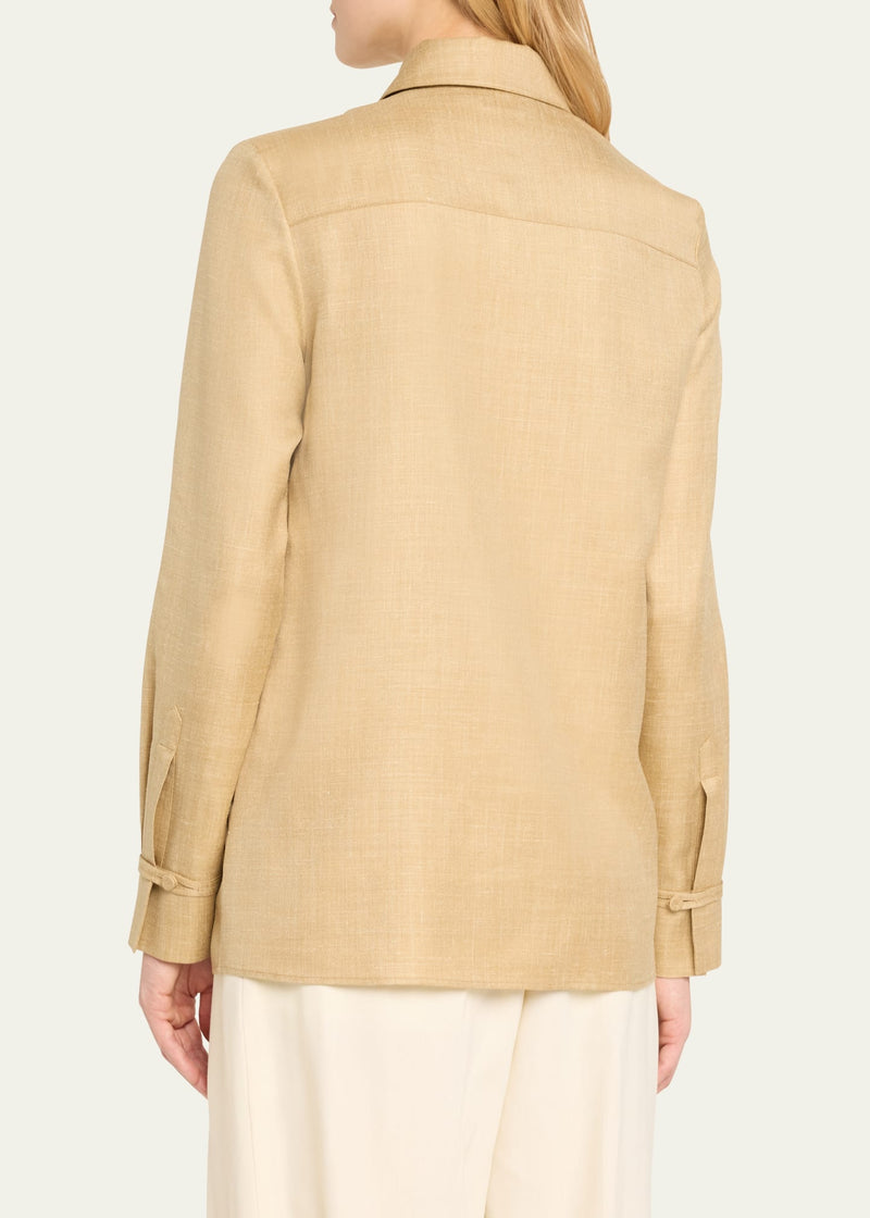 Cruz Virgin Wool and Silk-Linen Shirt