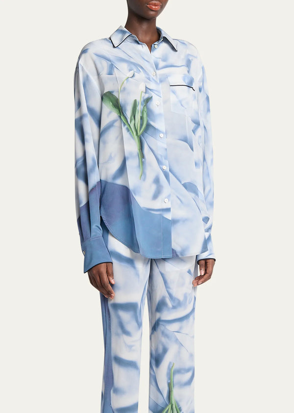 Printed Silk Pyjama Shirt