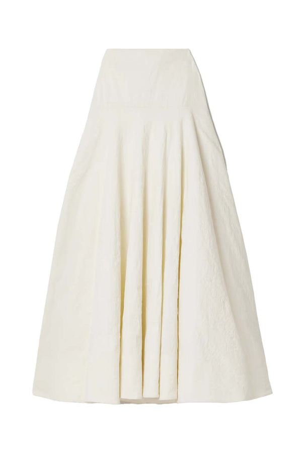 The Ember Crinkled Linen-Blend Midi Skirt