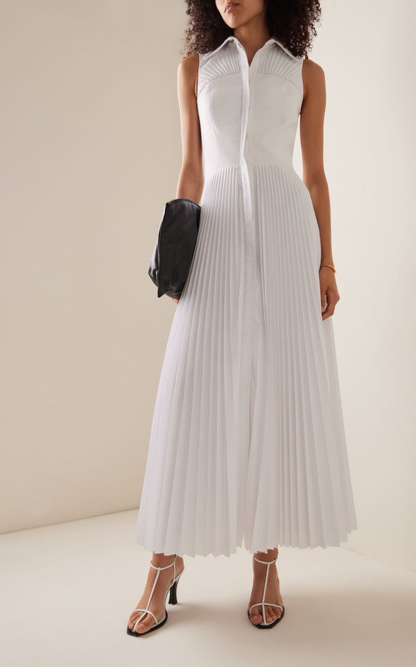 Buy Brandon Maxwell Cape-effect Gingham Silk-shantung Midi Dress