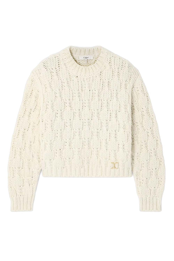 Cropped Cable-Knit Wool, Silk and Cashmere-Blend Sweater