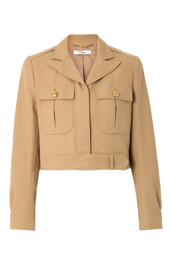 Cropped Cotton-Drill Jacket