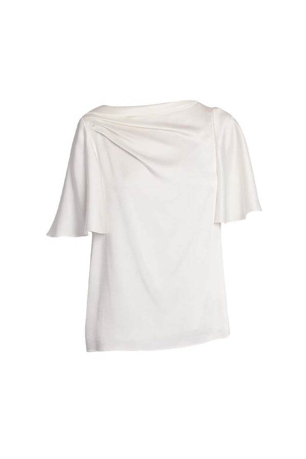 Draped Short Sleeve Top