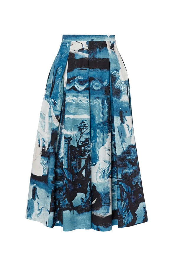 Volume Amneris Painting Print Midi Skirt