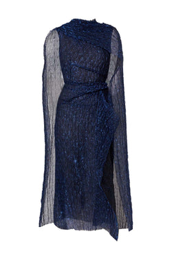 Draped Metalic Evening Dress