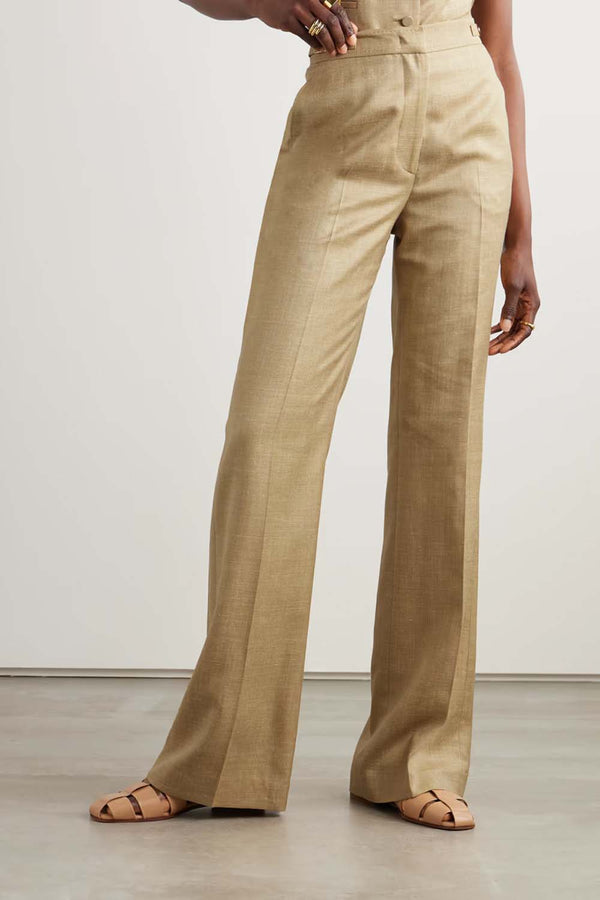 Vesta Wool, Silk and Linen-Blend Trousers