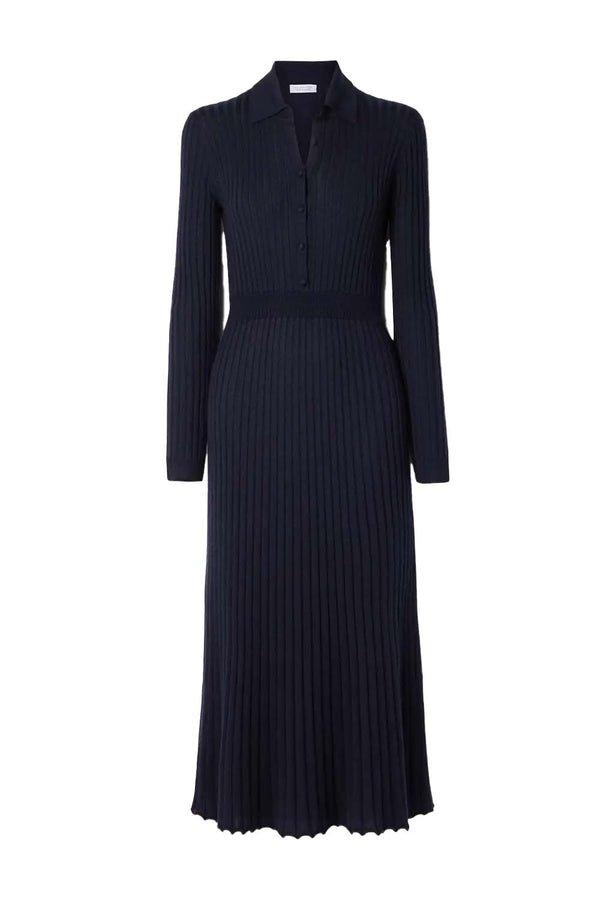 Ador Ribbed Cashmere and Silk-Blend Midi Dress