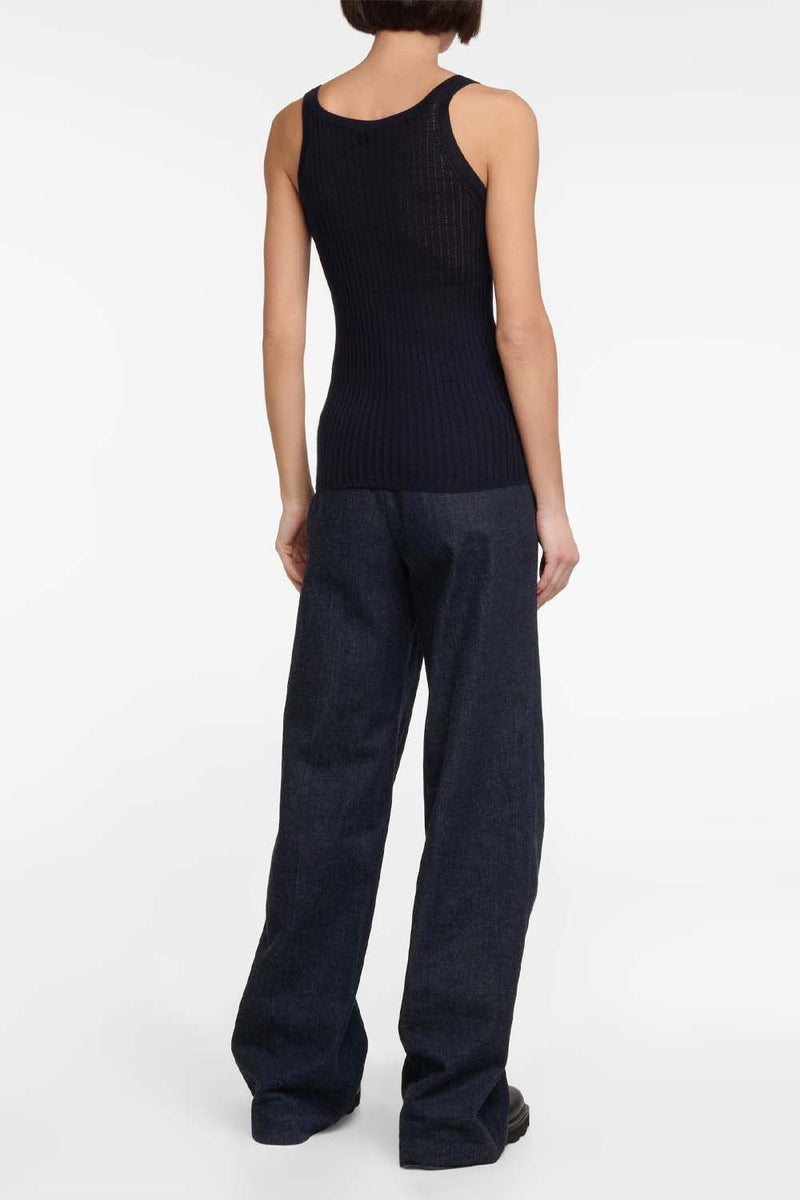 Nevin Pointelle-Knit Cashmere and Silk-Blend Tank