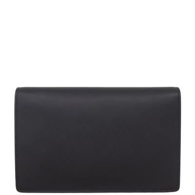 Ultra-Matte Leather Saddle Chain Wallet