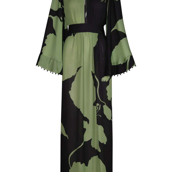 Earthy Green Puff Sleeve Maxi Dress – Al-Jamilah