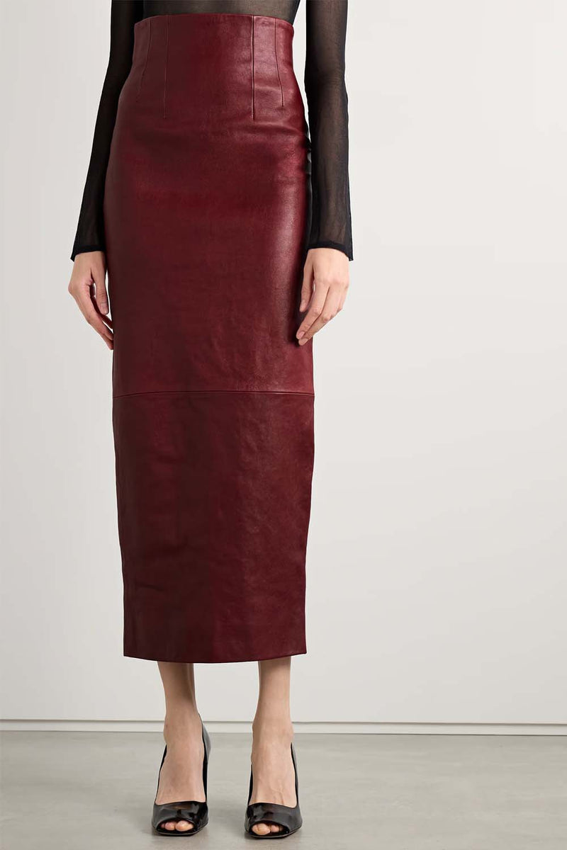 Loxley Leather Midi Skirt